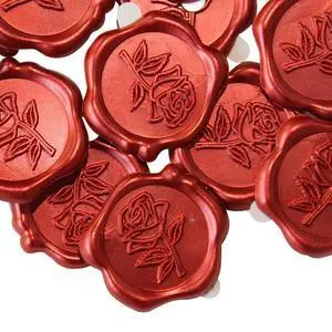 50Pcs Rose Wax Seal Stickers, Wedding Invitation Envelope Stickers | Antique Self-Adhesive 3D Embossed Pre-made Red Wax Seals for Wedding, Gift Wrapping, Graduation, Parties 50Pcs Rose Wax Seal Stickers, Wedding Invitation Envelope Stickers | Antique Self-Adhesive 3D Embossed Pre-made Red Wax Seals for Wedding, Gift Wrapping, Graduation, Parties