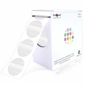 1 inch Round Clear Circle Dot Sticker 1000pcs Transparent Adhesive Label | 2.5cm Sticky Dots Label for Envelope, Cosmetic Box, Gift Bag, Translucent Wafer Package Seals, Safe Material 1 inch Round Clear Circle Dot Sticker 1000pcs Transparent Adhesive Label | 2.5cm Sticky Dots Label for Envelope, Cosmetic Box, Gift Bag, Translucent Wafer Package Seals, Safe Material