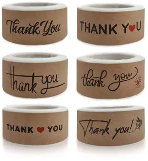 720 PCS 1" x 3" Thank You Stickers Rectangle Gift Seal Kraft Paper Thank You Stickers Labels Diary Stationery Stickers for Business Wedding Party Decor Handmade Decoration Sticker (6 Roll, 120 / Roll) 720 PCS 1" x 3" Thank You Stickers Rectangle Gift Seal Kraft Paper Thank You Stickers Labels Diary Stationery Stickers for Business Wedding Party Decor Handmade Decoration Sticker (6 Roll, 120 / Roll)