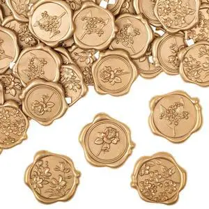Wax Seal Stickers, 60 Pack, Light Gold, 1.2Inch, 4 Styles | Self-Adhesive, Composite Wax, Glossy Finish, Fade-Resistant, for Wedding Invitations, Envelopes, Gift Wrap Wax Seal Stickers, 60 Pack, Light Gold, 1.2Inch, 4 Styles | Self-Adhesive, Composite Wax, Glossy Finish, Fade-Resistant, for Wedding Invitations, Envelopes, Gift Wrap