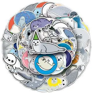 50Pcs Cute Seal Stickers, Waterproof Vinyl Cartoon Animal Stickers for Water Bottles, Laptop, Luggage, Skateboard, Scrapbook, Guitar, Luggage, Cup Kids Teens Adults Gift 50Pcs Cute Seal Stickers, Waterproof Vinyl Cartoon Animal Stickers for Water Bottles, Laptop, Luggage, Skateboard, Scrapbook, Guitar, Luggage, Cup Kids Teens Adults Gift
