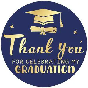 Graduation Thank You Stickers 2026 Gold Metallic Thank You for Celebrating | My Graduation Stickers 60PCS 1.75 Inch Class of 2026 Sticker for Envelope Seals Card Grad Party Favors (Blue and Gold) Graduation Thank You Stickers 2026 Gold Metallic Thank You for Celebrating | My Graduation Stickers 60PCS 1.75 Inch Class of 2026 Sticker for Envelope Seals Card Grad Party Favors (Blue and Gold)