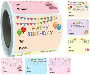 Happy Birthday Gift Tags Sticker Small Business Christmas Holiday Packaging | 300 Pcs 1.5x2 Happy Birthday Gift Tags Sticker Small Business Christmas Holiday Packaging | 300 Pcs 1.5x2
