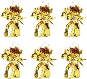 Metallic Wrapped Balloon Weight 6 Pack, Gold Balloon Centerpiece Bouquet Holders, Party Decoration Accessories for Birthdays, Weddings, Graduations, and Retirement Celebrations, 6 Oz Metallic Wrapped Balloon Weight 6 Pack, Gold Balloon Centerpiece Bouquet Holders, Party Decoration Accessories for Birthdays, Weddings, Graduations, and Retirement Celebrations, 6 Oz