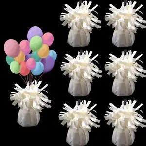 balloon weights are perfect for parties, birthdays, weddings. Each pack includes 6PCS durable weights that easily decorate balloons and elevate any celebration.(White100g) balloon weights are perfect for parties, birthdays, weddings. Each pack includes 6PCS durable weights that easily decorate balloons and elevate any celebration.(White100g)