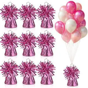 9 PCS Metallic Wrapped Balloons Weights Pink Helium Balloon Weight Balloon Anchors for Graduation Birthday Wedding Indoor Outdoor Celebrations 9 PCS Metallic Wrapped Balloons Weights Pink Helium Balloon Weight Balloon Anchors for Graduation Birthday Wedding Indoor Outdoor Celebrations