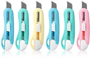 6 Pack Utility Knives, Retractable Box Cutters for Daily UseOffice & DIY 6 Pack Utility Knives, Retractable Box Cutters for Daily UseOffice & DIY