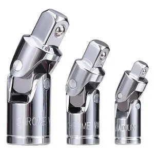 3PCS Universal Joint Socket Set, 1/4", 3/8", 1/2" Drive Swivel Ratchet Socket Adapter, Chrome Vanadium Steel Wrench Sockets, Automobile Maintenance Modification Accessories 3PCS Universal Joint Socket Set, 1/4", 3/8", 1/2" Drive Swivel Ratchet Socket Adapter, Chrome Vanadium Steel Wrench Sockets, Automobile Maintenance Modification Accessories