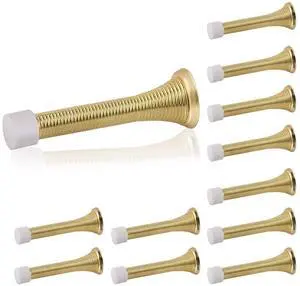12 Pack Spring Door Stopper with Rubber Bumper 3-1/8" Flexible Spring Heavy Duty Wall Door Stop Low Mounted Door Bumper for Home (Bright Brass) 12 Pack Spring Door Stopper with Rubber Bumper 3-1/8" Flexible Spring Heavy Duty Wall Door Stop Low Mounted Door Bumper for Home (Bright Brass)