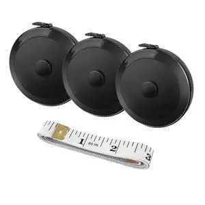 3 Pack Soft Tape Measure, Retractable, 60-Inch, Push Button, Double Scales, for Body, Fabric, Sewing, Tailor, Black and White 3 Pack Soft Tape Measure, Retractable, 60-Inch, Push Button, Double Scales, for Body, Fabric, Sewing, Tailor, Black and White