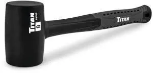 Titn 63108 8oz Rubber Mallet, Non-marking Double-faced Solid Head, 11.5" Shock Absorbing Fiberglass Handle with Textured Grip Titn 63108 8oz Rubber Mallet, Non-marking Double-faced Solid Head, 11.5" Shock Absorbing Fiberglass Handle with Textured Grip