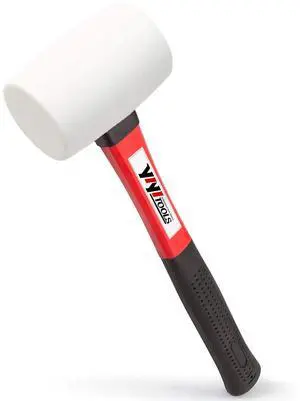 Rubber Hammer, 16oz rubber mallet With fiberglass Handle,white Rubber Hammer, 16oz rubber mallet With fiberglass Handle,white