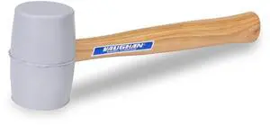 Solid Rubber Mallet, 20 Oz, Assembled in the USA, Rubber Hammer | Solid Rubber Head, 2-1/4 Inch Diameter, 11 Inch Hardwood Handle, High-Impact Strength, Non-Marring, Mallet Hammer, VN57432 Solid Rubber Mallet, 20 Oz, Assembled in the USA, Rubber Hammer | Solid Rubber Head, 2-1/4 Inch Diameter, 11 Inch Hardwood Handle, High-Impact Strength, Non-Marring, Mallet Hammer, VN57432