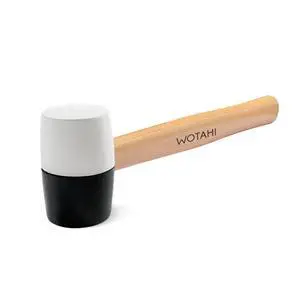 8 Oz. Rubber Mallet Hammer | White and Black Double-Faced Soft Head, Hardwood Handle Small Hammer for Woodworking, Flooring, and Tile 8 Oz. Rubber Mallet Hammer | White and Black Double-Faced Soft Head, Hardwood Handle Small Hammer for Woodworking, Flooring, and Tile