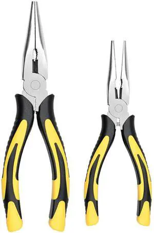 Long Needle Nose Pliers-6''&8'', with Wire Cutter, 2pcs | Strong Cutting Force,Paper Clamp Precision, High Carbon Steel,Long Nose Cutting Pliers for Home, Fishing, Jewelry, Crafts Long Needle Nose Pliers-6''&8'', with Wire Cutter, 2pcs | Strong Cutting Force,Paper Clamp Precision, High Carbon Steel,Long Nose Cutting Pliers for Home, Fishing, Jewelry, Crafts