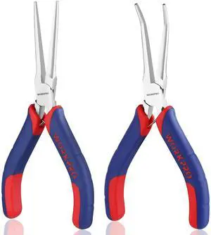 2-Piece 6" Mini Needle Nose Pliers Set(Smooth Jaw), Long Nose Pliers, Bent Nose Pliers with Comfort Grip Handles, Jewelry Plier For Wire Wrapping, Handmade Craft, Jewelry Making, 6" 2PCS 2-Piece 6" Mini Needle Nose Pliers Set(Smooth Jaw), Long Nose Pliers, Bent Nose Pliers with Comfort Grip Handles, Jewelry Plier For Wire Wrapping, Handmade Craft, Jewelry Making, 6" 2PCS