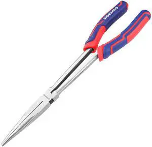 Premium 11 Extra Long Needle Nose Pliers, Paper Clamp Precision, Heavy-Duty CRV Steel, Soft Grip Premium 11 Extra Long Needle Nose Pliers, Paper Clamp Precision, Heavy-Duty CRV Steel, Soft Grip