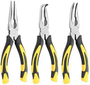 3pcs 8inch Reach Needle Nose Pliers Set for Narrow Spaces | Straight Needle Nose Pliers,45°&90°Bent Nose Pliers,Pliers Tool Set for Hard to Reach Areas & Precision Work 3pcs 8inch Reach Needle Nose Pliers Set for Narrow Spaces | Straight Needle Nose Pliers,45°&90°Bent Nose Pliers,Pliers Tool Set for Hard to Reach Areas & Precision Work