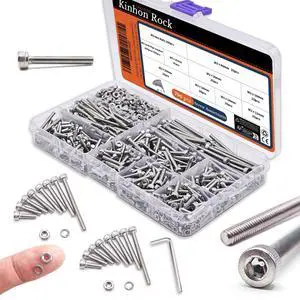 796PCS M3 Metric Screw Assortment Kit | 304 Stainless Steel Hex Socket Head Cap, Nuts, Lock Washers Set with Case for 3D Printer, RC Car, PC DIY (10-40mm Lengths) 796PCS M3 Metric Screw Assortment Kit | 304 Stainless Steel Hex Socket Head Cap, Nuts, Lock Washers Set with Case for 3D Printer, RC Car, PC DIY (10-40mm Lengths)