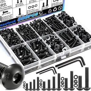 888PCS Metric Screw Assortment Kit,M2 M3 M4 M5 Machine Screws,10.9 Grade Alloy Steel Metric Hex Button Head Cap Screws Nuts and Flat Washers Assortment Kit for 3D Printing 888PCS Metric Screw Assortment Kit,M2 M3 M4 M5 Machine Screws,10.9 Grade Alloy Steel Metric Hex Button Head Cap Screws Nuts and Flat Washers Assortment Kit for 3D Printing