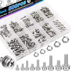 500PCS Nut and Bolt Assortment Kit,M2 M2.5 M3 M4 M5 Machine Screws,304 Stainless Steel Small Metric Screw and Nuts for DIY Projects,Electronics,Repairs 500PCS Nut and Bolt Assortment Kit,M2 M2.5 M3 M4 M5 Machine Screws,304 Stainless Steel Small Metric Screw and Nuts for DIY Projects,Electronics,Repairs