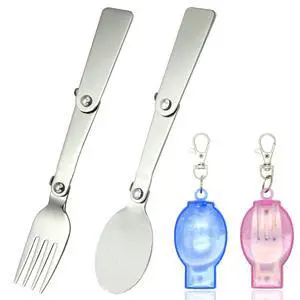 2PCS Folding Fork And Spoon Set With Case Portable Folding Tableware Set Portable Cutlery for Travel, Camping And Picnic 2PCS Folding Fork And Spoon Set With Case Portable Folding Tableware Set Portable Cutlery for Travel, Camping And Picnic