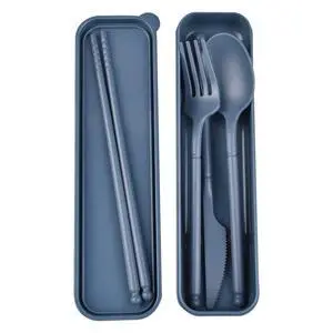 Travel Utensils, Reusable Utensils Set with Case, Camping Plastic Cutlery | Knife Forks Spoon Tableware with Chopsticks, Portable Cutlery Set for Travel Picnic Camping or Daily Use Travel Utensils, Reusable Utensils Set with Case, Camping Plastic Cutlery | Knife Forks Spoon Tableware with Chopsticks, Portable Cutlery Set for Travel Picnic Camping or Daily Use