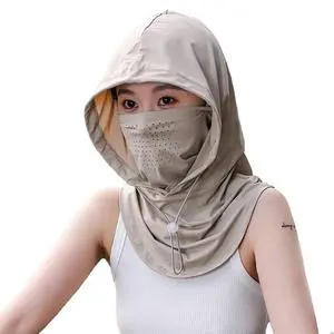 Women's UV Protection Balaclava Hat with Neck Guard & Face Mask for Cycling, Travel & Outdoor Activities Light Khaki Women's UV Protection Balaclava Hat with Neck Guard & Face Mask for Cycling, Travel & Outdoor Activities Light Khaki