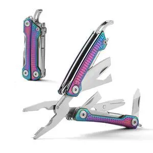 Multitool, 11-in-1 Mini EDC Multitool, Gifts for Men,Stainless Steel Multi Tool Pliers with Pocket Knife, Scissors, Bottle Opener, Perfect for Camping Survival Outdoor ActivitiesRainbow Multitool, 11-in-1 Mini EDC Multitool, Gifts for Men,Stainless Steel Multi Tool Pliers with Pocket Knife, Scissors, Bottle Opener, Perfect for Camping Survival Outdoor ActivitiesRainbow