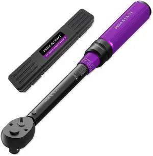 3/8 Inch Drive Click Torque Wrench, 3% High Precision Adjustable Dual Direction, 72-Tooth, 5-50 lbf.ft/6.8-68 Nm Torque Wrench for Bike, Motorcycle and Car Repair, Purple Black 3/8 Inch Drive Click Torque Wrench, 3% High Precision Adjustable Dual Direction, 72-Tooth, 5-50 lbf.ft/6.8-68 Nm Torque Wrench for Bike, Motorcycle and Car Repair, Purple Black