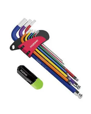 10-Piece Extra-Long Arm SAE(1/16"-3/8") Hex Key Set | Color-Coded Ball End Allen Wrench with Torque Handle | Cr-V Steel, Anti-Rust for Motorcycle, Bike, Car & DIY, PTM01010B 10-Piece Extra-Long Arm SAE(1/16"-3/8") Hex Key Set | Color-Coded Ball End Allen Wrench with Torque Handle | Cr-V Steel, Anti-Rust for Motorcycle, Bike, Car & DIY, PTM01010B