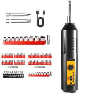 46 Pcs Electric Screwdriver Sets, 7.8 Inch Rechargeable Screwdriver and 45 Pcs Batch Head and Sleeve Chromium Vanadium Steel for Household and Repairing (46) 46 Pcs Electric Screwdriver Sets, 7.8 Inch Rechargeable Screwdriver and 45 Pcs Batch Head and Sleeve Chromium Vanadium Steel for Household and Repairing (46)