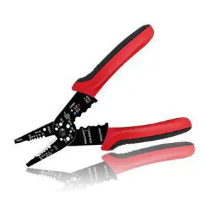 Heavy-Duty Wire Stripper, 8.27 Inch Multi-Purpose Crimper Tool with PVC Soft Handle, for Stripper, Cutter, Wire Splicer, Ideal for Electricians and DIYers, Black-Red Heavy-Duty Wire Stripper, 8.27 Inch Multi-Purpose Crimper Tool with PVC Soft Handle, for Stripper, Cutter, Wire Splicer, Ideal for Electricians and DIYers, Black-Red