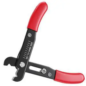 Wire Cutter Stripper, 5-Inch Adjustable Wire Stripper | Electrical Spring Loaded Strippers and Cutter for Solid and Stranded Wires for Working Technicians Electricians Installers Wire Cutter Stripper, 5-Inch Adjustable Wire Stripper | Electrical Spring Loaded Strippers and Cutter for Solid and Stranded Wires for Working Technicians Electricians Installers