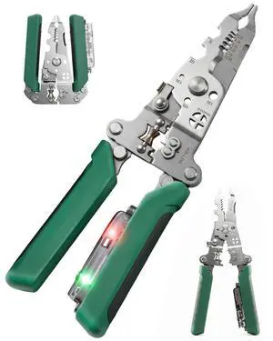 16-in-1 Wire Stripper 204/0 AWG with 12-250V Voltage Tester & Alarm Rechargeable Heavy Duty Foldable Wire Stripper Crimper, Cutter for Home Use, Electrical Repairs, DIY 16-in-1 Wire Stripper 204/0 AWG with 12-250V Voltage Tester & Alarm Rechargeable Heavy Duty Foldable Wire Stripper Crimper, Cutter for Home Use, Electrical Repairs, DIY