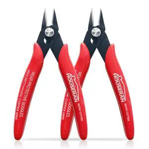Small Wire Cutters, 2 PACK, 5 Inch, Micro Flush Cutter, Snips | Side Cutter, Flush Cut Plier, Spring Loaded for Jewelry Making, Plastic Models ,Zip Tie, 3d Printing, Electronic, Trimming Small Wire Cutters, 2 PACK, 5 Inch, Micro Flush Cutter, Snips | Side Cutter, Flush Cut Plier, Spring Loaded for Jewelry Making, Plastic Models ,Zip Tie, 3d Printing, Electronic, Trimming