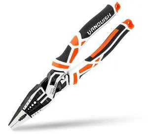 10-in-1 Long Nose Pliers, 8 Multipurpose Combination Pliers | Wire Cutter/Crimper/Stripper, CRV Steel, Heavy Duty Side-Cutting Pliers for Crimping, Stripping, Shearing, Deburring, 3239 10-in-1 Long Nose Pliers, 8 Multipurpose Combination Pliers | Wire Cutter/Crimper/Stripper, CRV Steel, Heavy Duty Side-Cutting Pliers for Crimping, Stripping, Shearing, Deburring, 3239