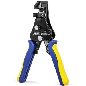 3 in 1 Automatic Wire Stripper, AWG 22-8, 7-Inch Tool | Ring-Shaped Arc Blade, Aligned Cutter Head, Solid and Stranded Conductors, Reduced Core Damage, Electronics Repairs 3 in 1 Automatic Wire Stripper, AWG 22-8, 7-Inch Tool | Ring-Shaped Arc Blade, Aligned Cutter Head, Solid and Stranded Conductors, Reduced Core Damage, Electronics Repairs