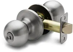 Entry Door Knob Keyed Entry Handle with Lock and Key, ANSI Grade-3 Certified, DIY-Friendly Install for Interior and Exterior Entrance Doors Satin Stainless (1 Pack) Entry Door Knob Keyed Entry Handle with Lock and Key, ANSI Grade-3 Certified, DIY-Friendly Install for Interior and Exterior Entrance Doors Satin Stainless (1 Pack)
