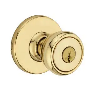 400T-3SV1 Tylo Knob Entry Door Lock SmartKey with New Chassis with 6AL Latch and RCS Strike Bright Brass Finish 400T-3SV1 Tylo Knob Entry Door Lock SmartKey with New Chassis with 6AL Latch and RCS Strike Bright Brass Finish