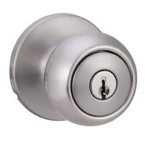 Exterior Door Knob With Lock, Coastal, Easy to Install, 2 Keys, Satin Nickel Exterior Door Knob With Lock, Coastal, Easy to Install, 2 Keys, Satin Nickel