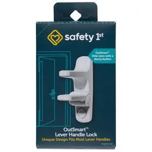OutSmart Child Proof Door Lever Lock, White, 1 Count OutSmart Child Proof Door Lever Lock, White, 1 Count