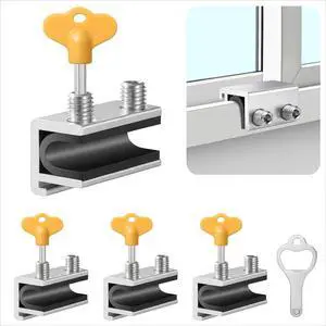 Sliding Window Locks 4 SetsAdjustable Aluminum Stopper for Window Security | Window Stopper, Drill-Free Easy Install, Solid Long-Lasting Build for Home & Apartment Horizontal and Vertical Windows Sliding Window Locks 4 SetsAdjustable Aluminum Stopper for Window Security | Window Stopper, Drill-Free Easy Install, Solid Long-Lasting Build for Home & Apartment Horizontal and Vertical Windows
