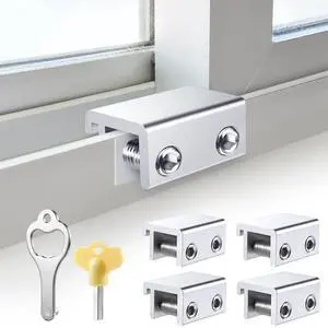 Window Locks Security, Anti-Fall Aluminum Window Stopper (4 Sets) | Window Locks for Up and Down Windows & Horizontal Windows, Sturdy Sliding Window Locks Protect Your Family and Pets Window Locks Security, Anti-Fall Aluminum Window Stopper (4 Sets) | Window Locks for Up and Down Windows & Horizontal Windows, Sturdy Sliding Window Locks Protect Your Family and Pets