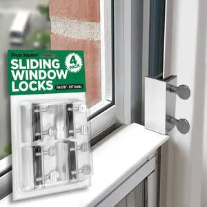 Window Locks, 4 Pack Aluminum Thumb Turn Window Lock, Secure Sliding Windows & Doors, No-Drill Install, Child Proof, Indoor Outdoor, Requires 28-36mm Clearance Window Locks, 4 Pack Aluminum Thumb Turn Window Lock, Secure Sliding Windows & Doors, No-Drill Install, Child Proof, Indoor Outdoor, Requires 28-36mm Clearance