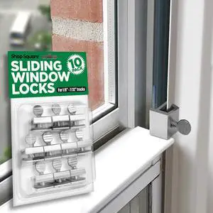 Window Locks, 10 Pack for Vertical and Horizontal Windows, Adjustable Aluminum Stoppers, Window Security, No-Drill Install, Requires 28-36mm Clearance Window Locks, 10 Pack for Vertical and Horizontal Windows, Adjustable Aluminum Stoppers, Window Security, No-Drill Install, Requires 28-36mm Clearance