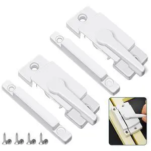 Sliding Window Sash Locks White 2 Pack Cam Sash Locks for Double Hung Window Latch Lock Security Vinyl Window Sash Lock and Keeper Replacement for Vertical and Horizontal Sliding Windows Sliding Window Sash Locks White 2 Pack Cam Sash Locks for Double Hung Window Latch Lock Security Vinyl Window Sash Lock and Keeper Replacement for Vertical and Horizontal Sliding Windows