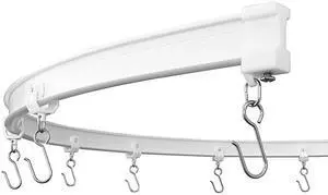 Flexible Ceiling Curtain Track, Ceiling Mounted Sliding Rail Set | Custom Curved Shape, 8 ft White Rail, Ideal for Window, Room Divider or RV Flexible Ceiling Curtain Track, Ceiling Mounted Sliding Rail Set | Custom Curved Shape, 8 ft White Rail, Ideal for Window, Room Divider or RV