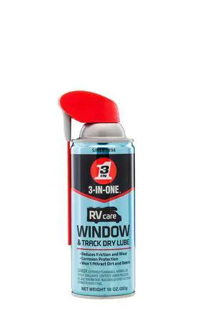 RVcare Window & Track Dry Lube with SMART STRAW SPRAYS 2 WAYS, 10 OZ RVcare Window & Track Dry Lube with SMART STRAW SPRAYS 2 WAYS, 10 OZ