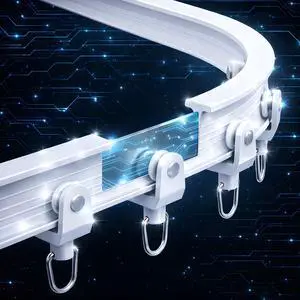 Flexible Curtain Track, Bendable Metal Core Ceiling Curtain Rail, Heavy Duty Silent Room Divider Track with Complete Hardware Kit for Bay Window Bedroom Living Room(16.4 FT, 5m, White) Flexible Curtain Track, Bendable Metal Core Ceiling Curtain Rail, Heavy Duty Silent Room Divider Track with Complete Hardware Kit for Bay Window Bedroom Living Room(16.4 FT, 5m, White)